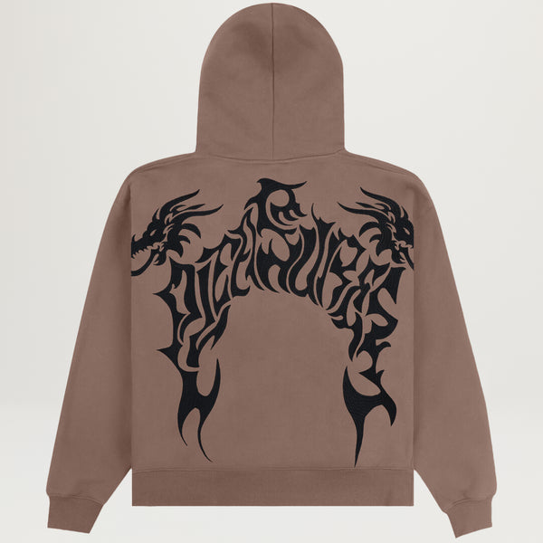Pleasures Dragon Zip Hoodie (Brown) - NewYakCity