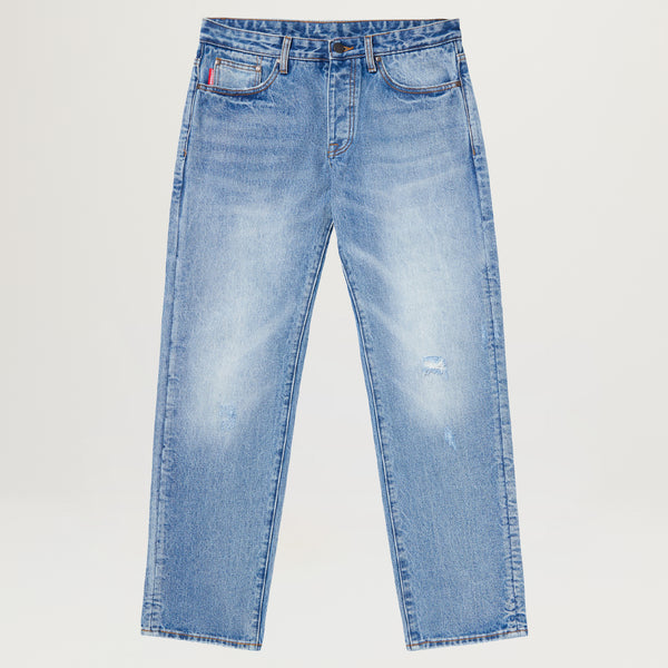 送料関税込 【JCAESAR】 BLUE ICE DENIMS JCAESAR Jeans - 140Z Turkish Denim with Distressed Ice Blue Wash