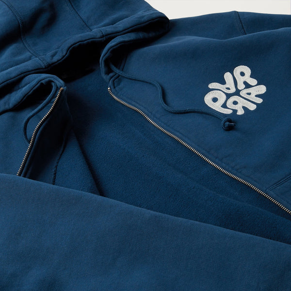 Parra 1976 Logo Zip Hooded Sweatshirt (Blue) - NewYakCity