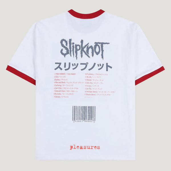 Pleasures X Slipknot Self Titled Ringer Shirt (White