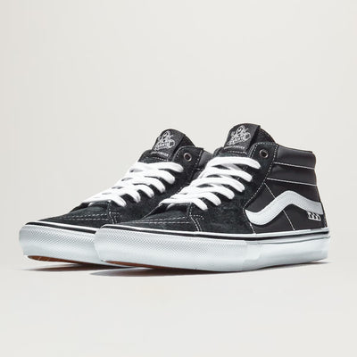 Vans Skate Grosso Mid (Black/White/Emo Leather) - Sizes 8, 8.5