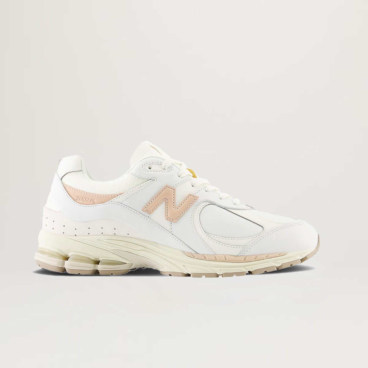 New Balance 2002R (White/Tan) - Sizes 6M::7.5W