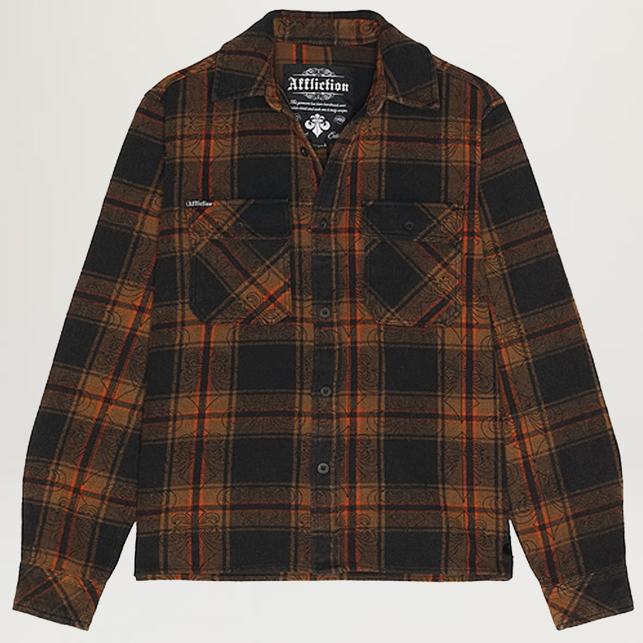 Affliction Live Fast Flannel Shirt (Black/Brown)