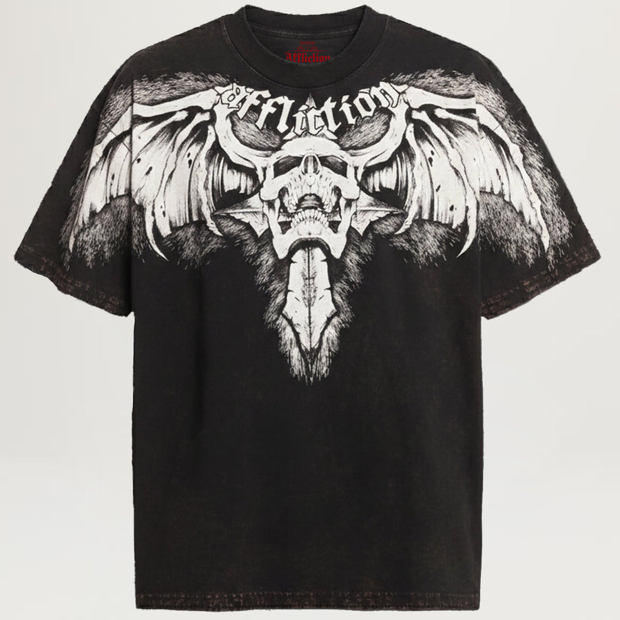 Affliction Night Screamer Tee (Black/Brown Lava Tint)
