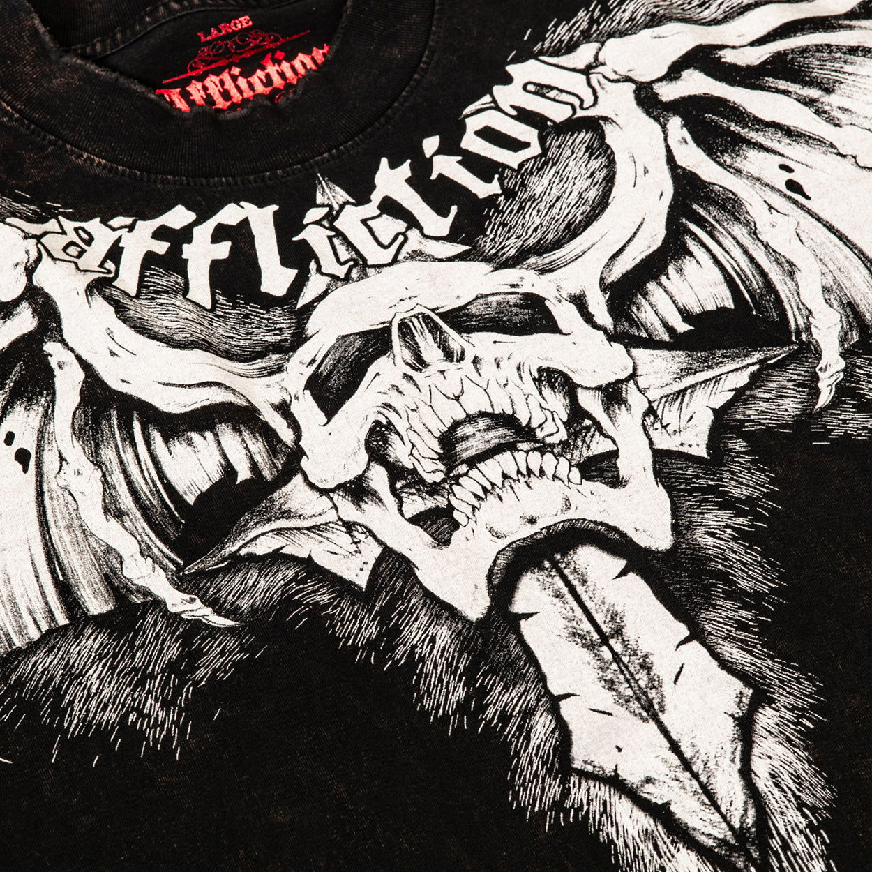 Affliction Night Screamer Tee (Black/Brown Lava Tint)
