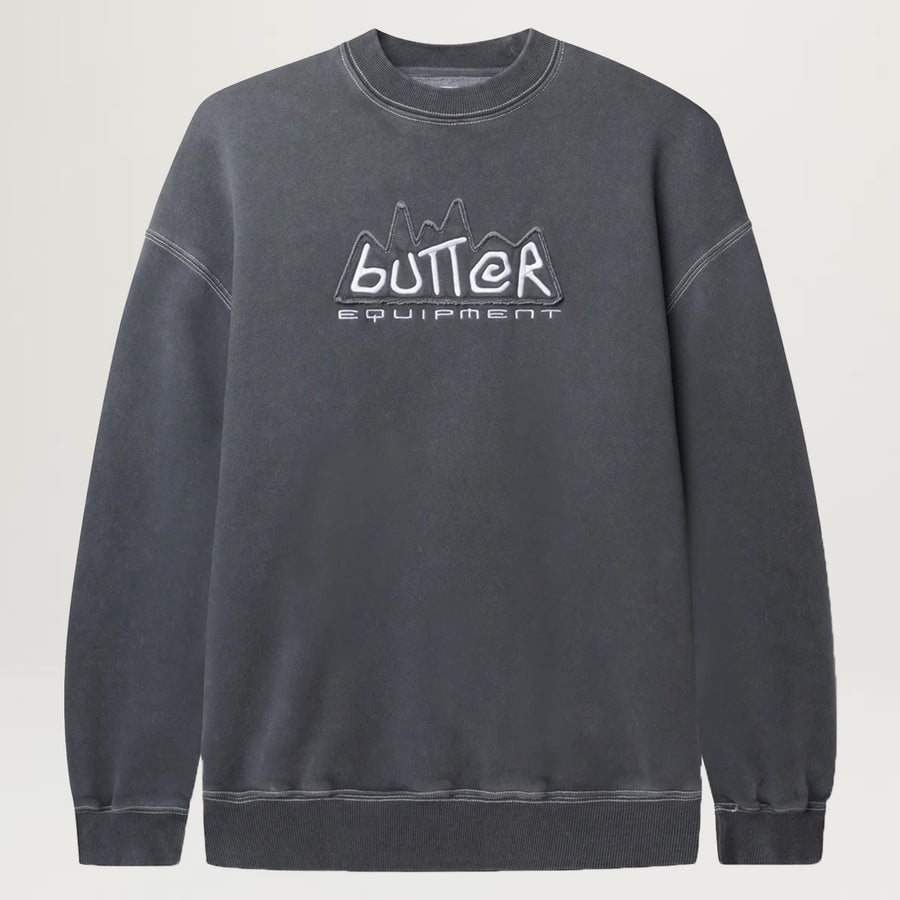 Butter Goods Equipment Applique Crewneck (Washed Black)