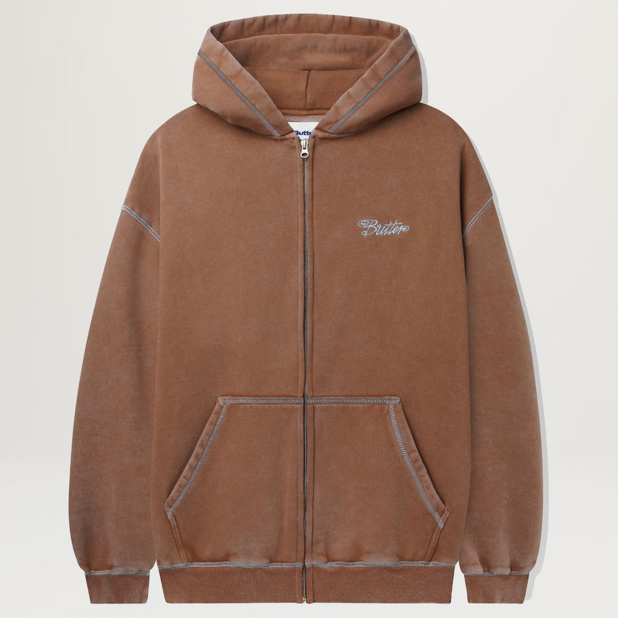 Butter Goods Jive Zip-Thru Hood (Washed Brown)