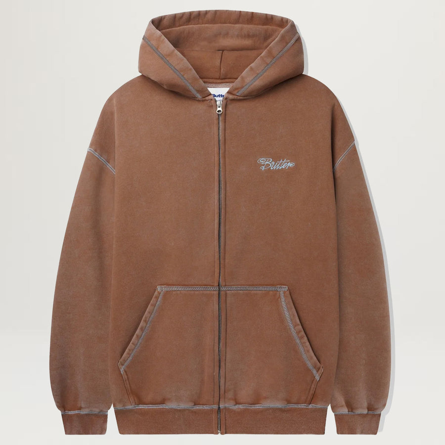 Butter Goods Jive Zip-Thru Hood (Washed Brown)