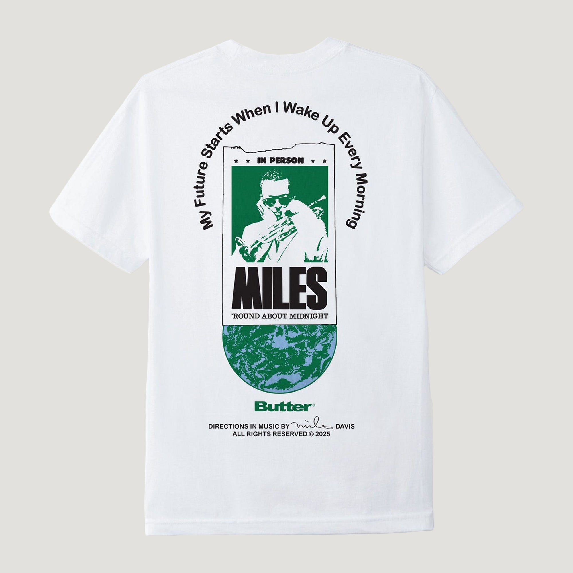 Butter Goods X Miles Davis Round About Midnight Tee (White)