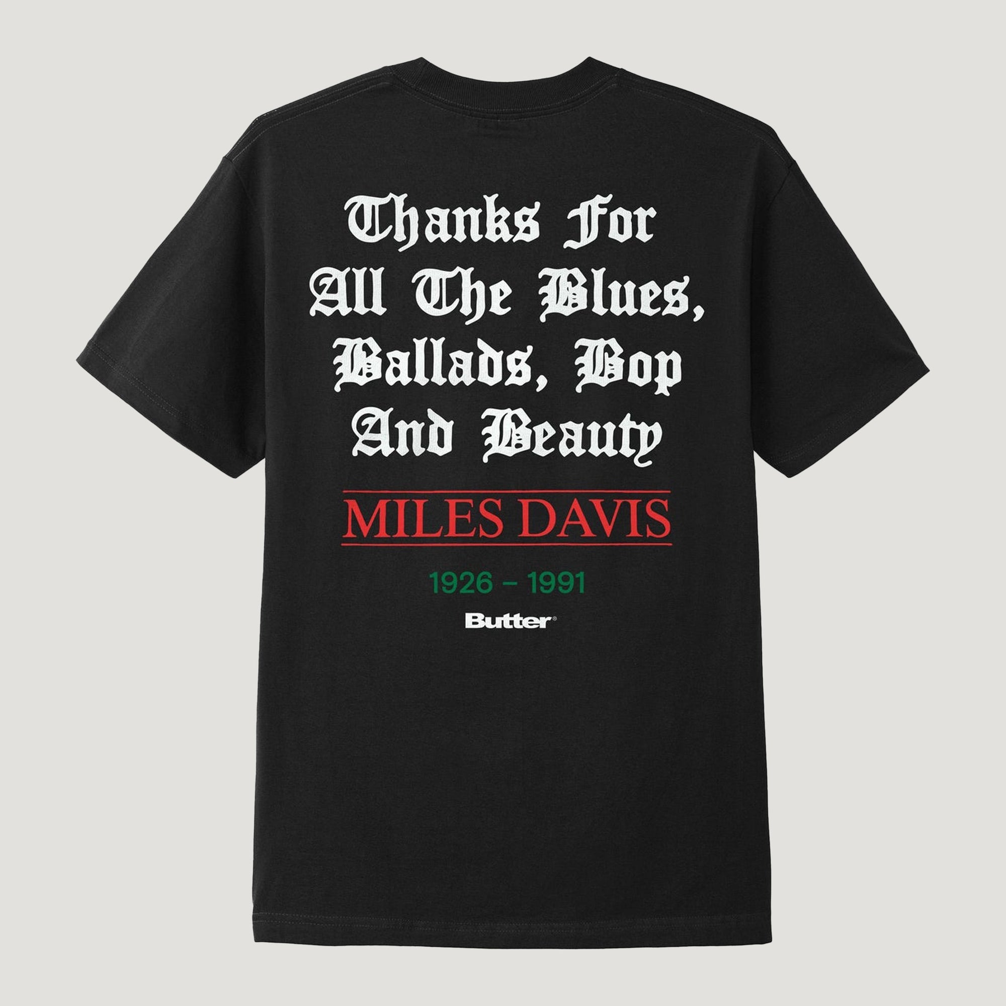 Butter Goods X Miles Davis Thanks Tee (Black)