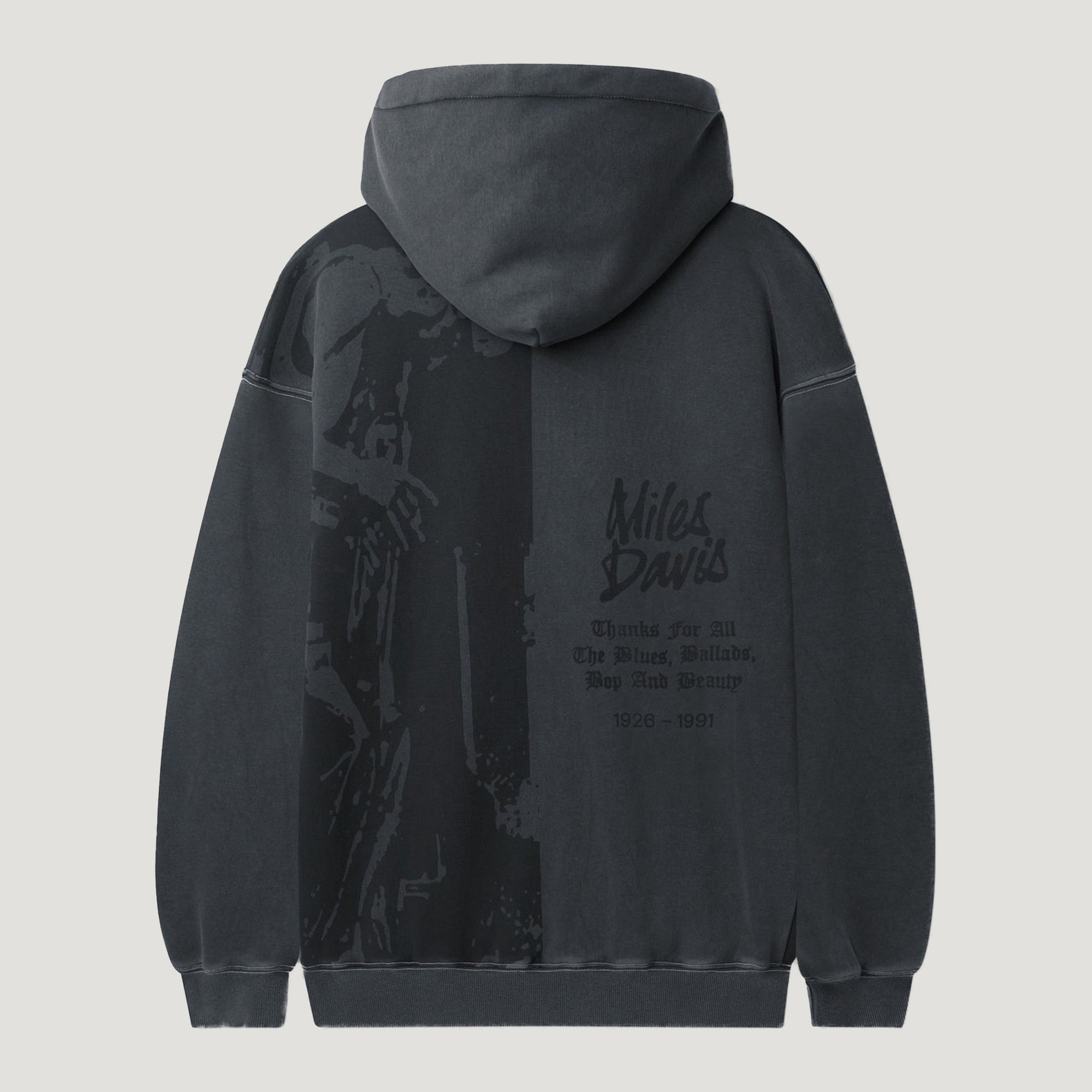 Butter Goods X Miles Davis Thanks Zip-Thru Hoodie (Charcoal)