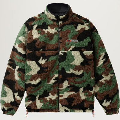 Butter Goods Camo Sherpa Jacket (Forest Green)