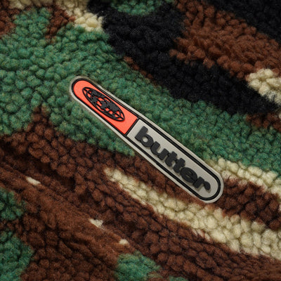 Butter Goods Camo Sherpa Jacket (Forest Green)