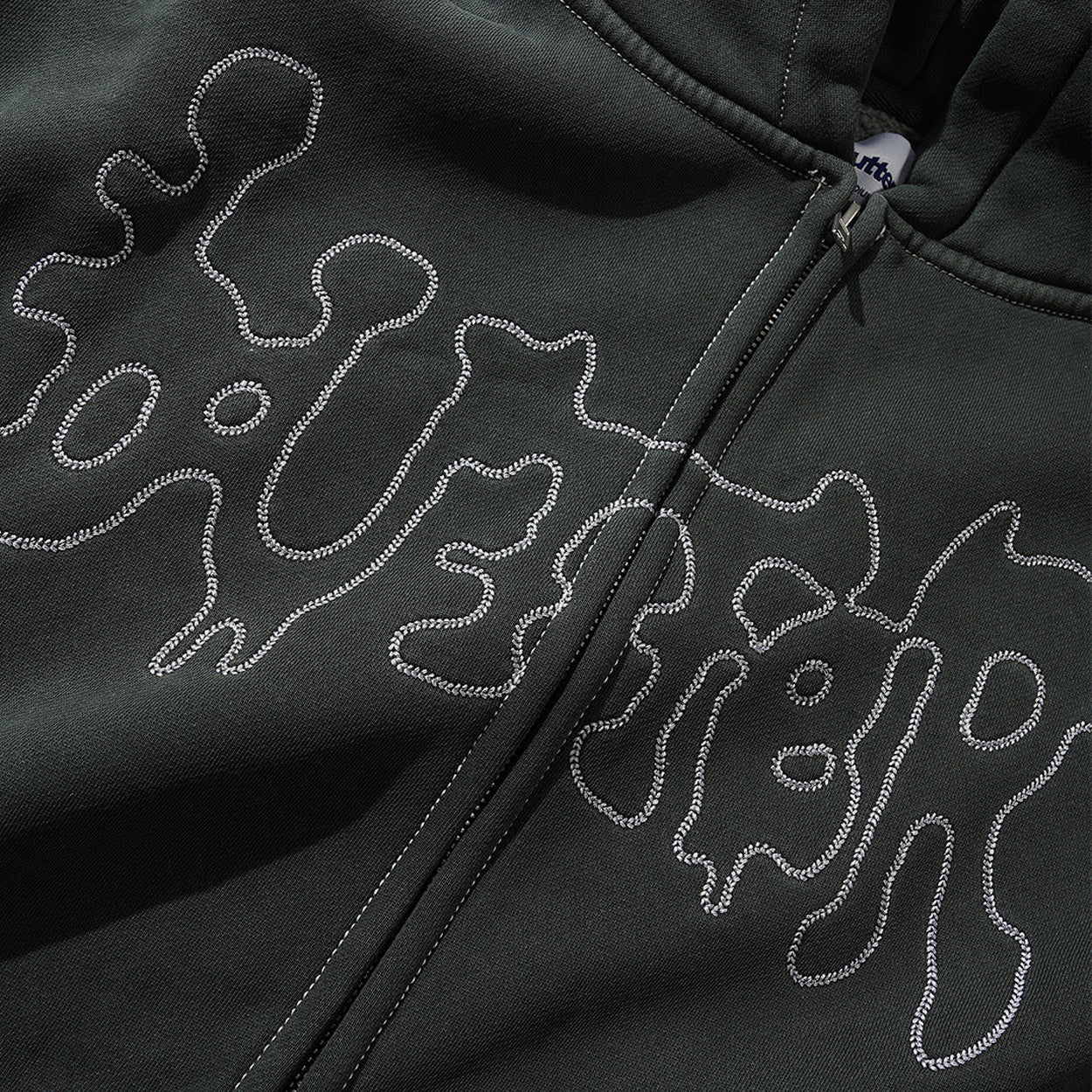 Butter Goods Blotch Zip-Thru Hoodie (Washed Black)