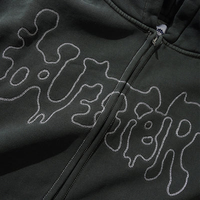 Butter Goods Blotch Zip-Thru Hoodie (Washed Black)