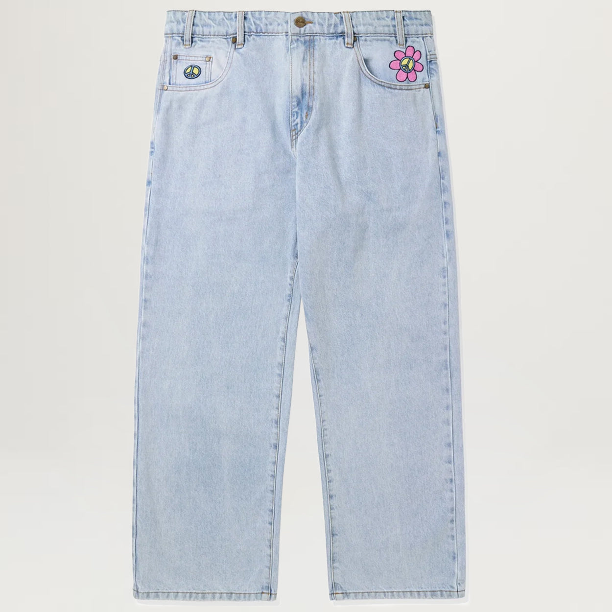 Butter Goods Flower Denim Jeans (Light Blue) - Size 40