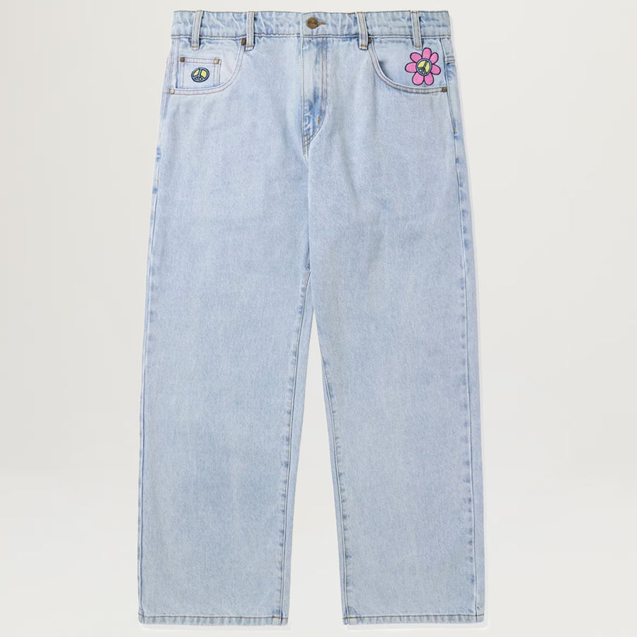 Butter Goods Flower Denim Jeans (Light Blue) - Size 40