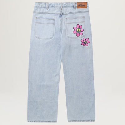 Butter Goods Flower Denim Jeans (Light Blue) - Size 40