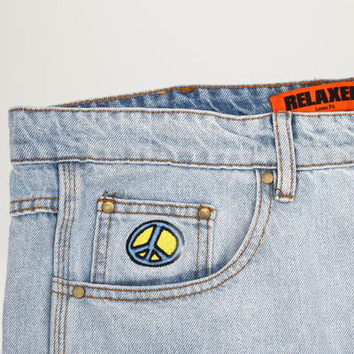 Butter Goods Flower Denim Jeans (Light Blue) - Size 40