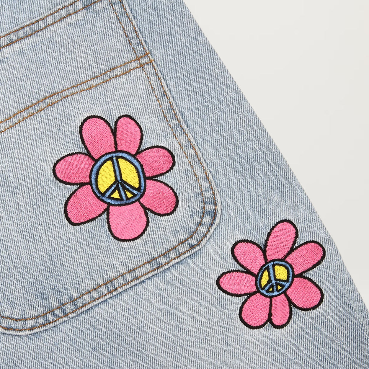 Butter Goods Flower Denim Jeans (Light Blue) - Size 40