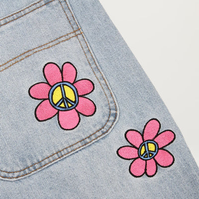 Butter Goods Flower Denim Jeans (Light Blue) - Size 40