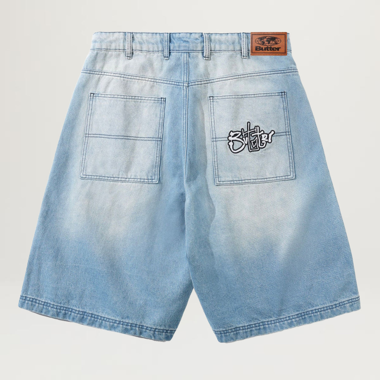 Butter Goods Scribble Denim Shorts (Faded Light Blue)