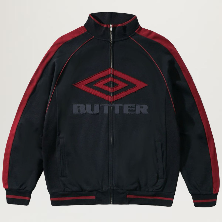 Butter Goods X Umbro Diamond Fleece Zip Thru Jacket (Black)