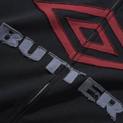 Butter Goods X Umbro Diamond Fleece Zip Thru Jacket (Black)