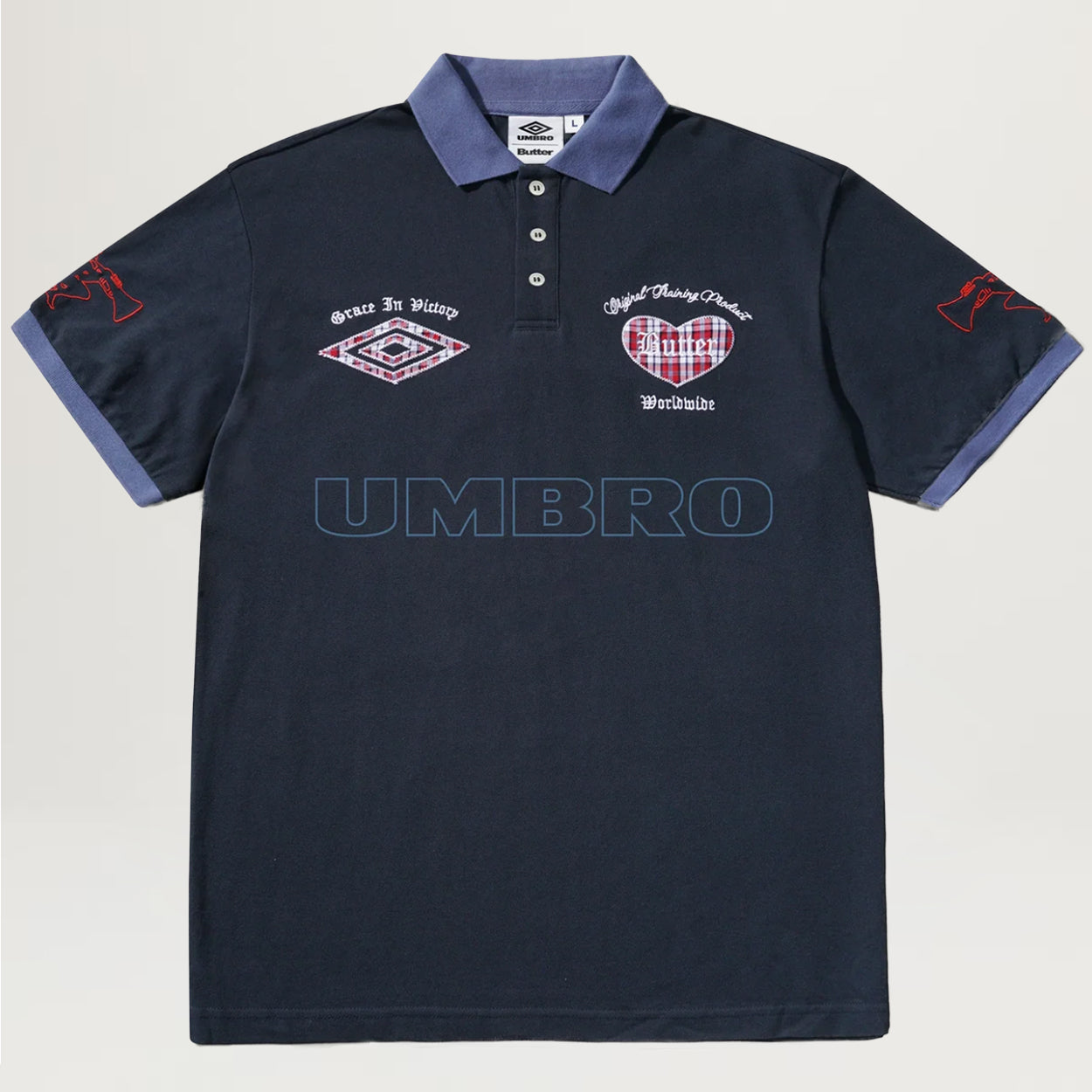Butter Goods X Umbro Victory Polo (Navy/Shale)