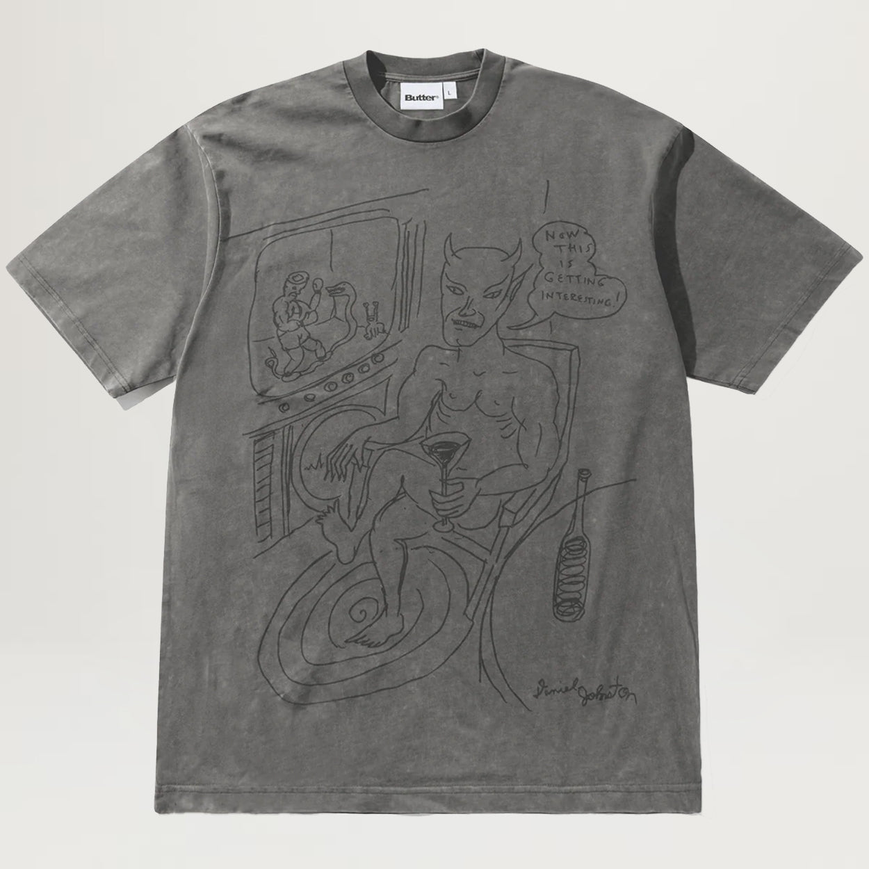 Butter Goods Satan Tee (Black Acid Wash)