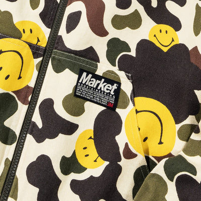 Market Smiley Camo Zip Jacket (Woodland)