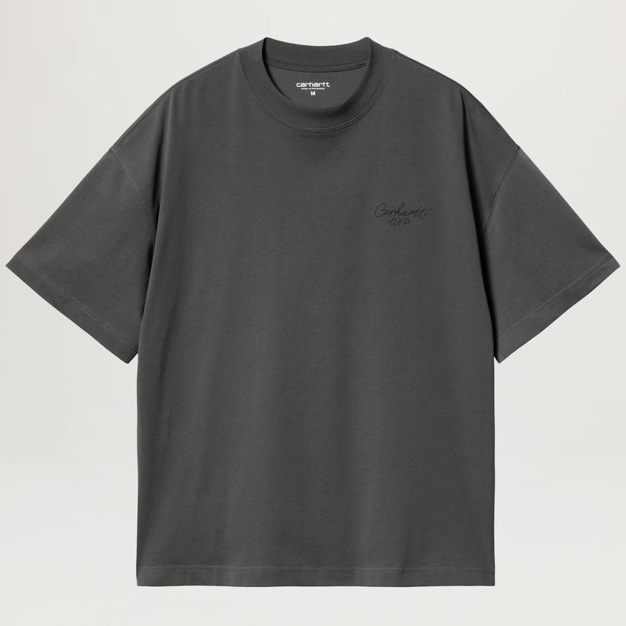 Carhartt WIP Signature Script Tee (Graphite/Dark Scarab)