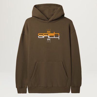 Cash Only Crown Pullover Hoodie (Brown)