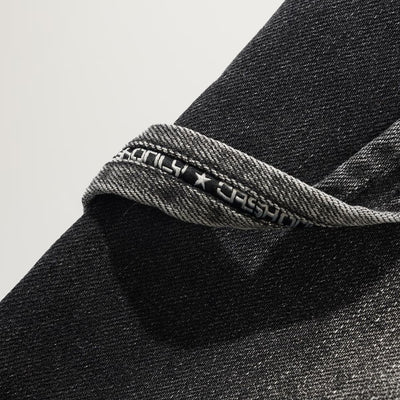 Cash Only Point Denim Shorts (Work Grey)