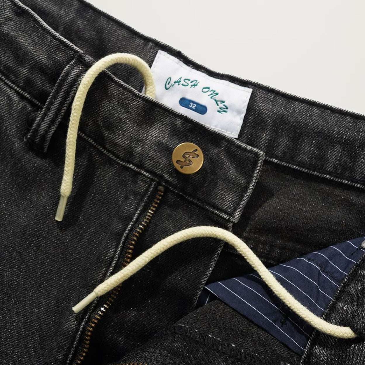 Cash Only Point Denim Shorts (Work Grey)