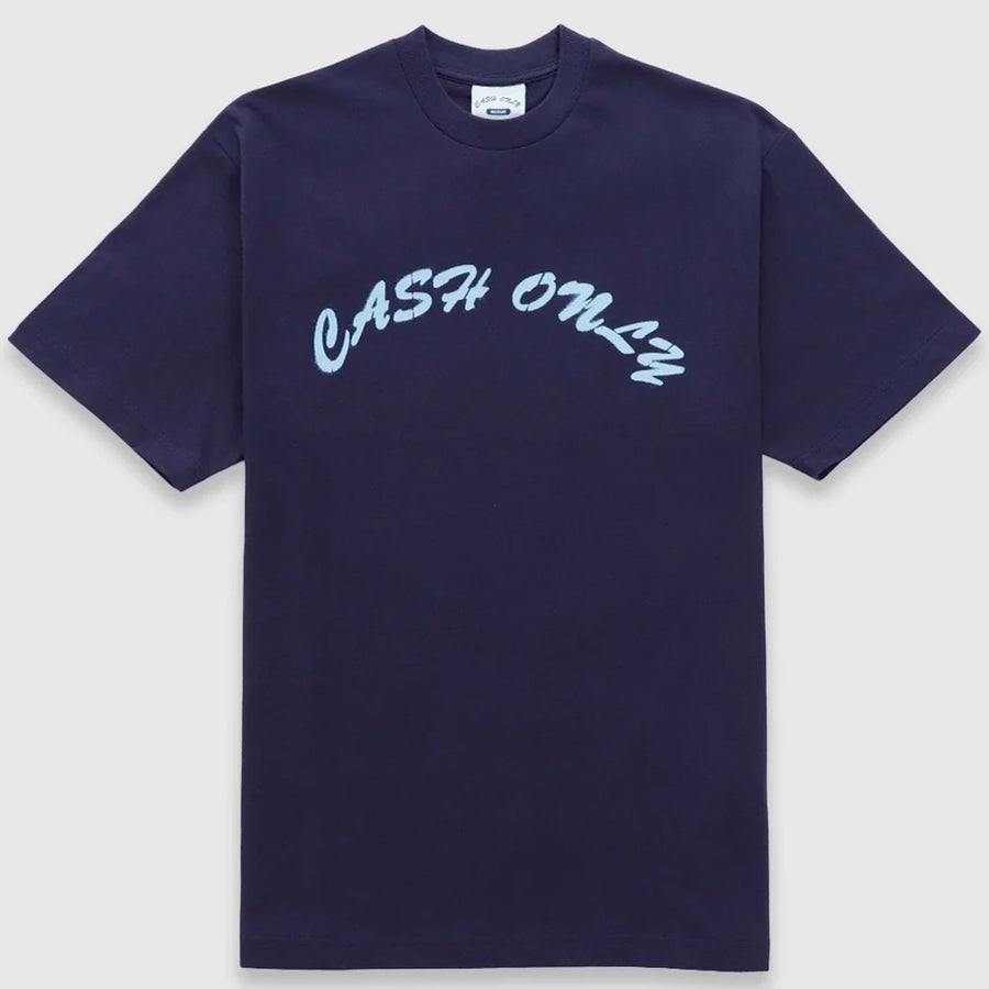 Cash Only Stencil Logo Tee (Navy)