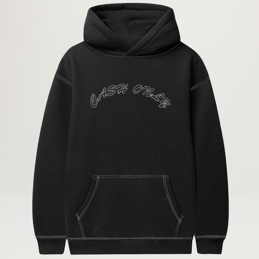 Cash Only Stitch Logo Pullover Hoodie (Black)