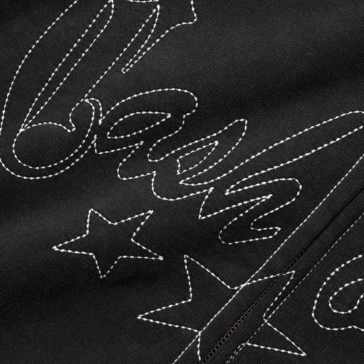 Cash Only Strip Zip-Thru Hoodie (Washed Black)