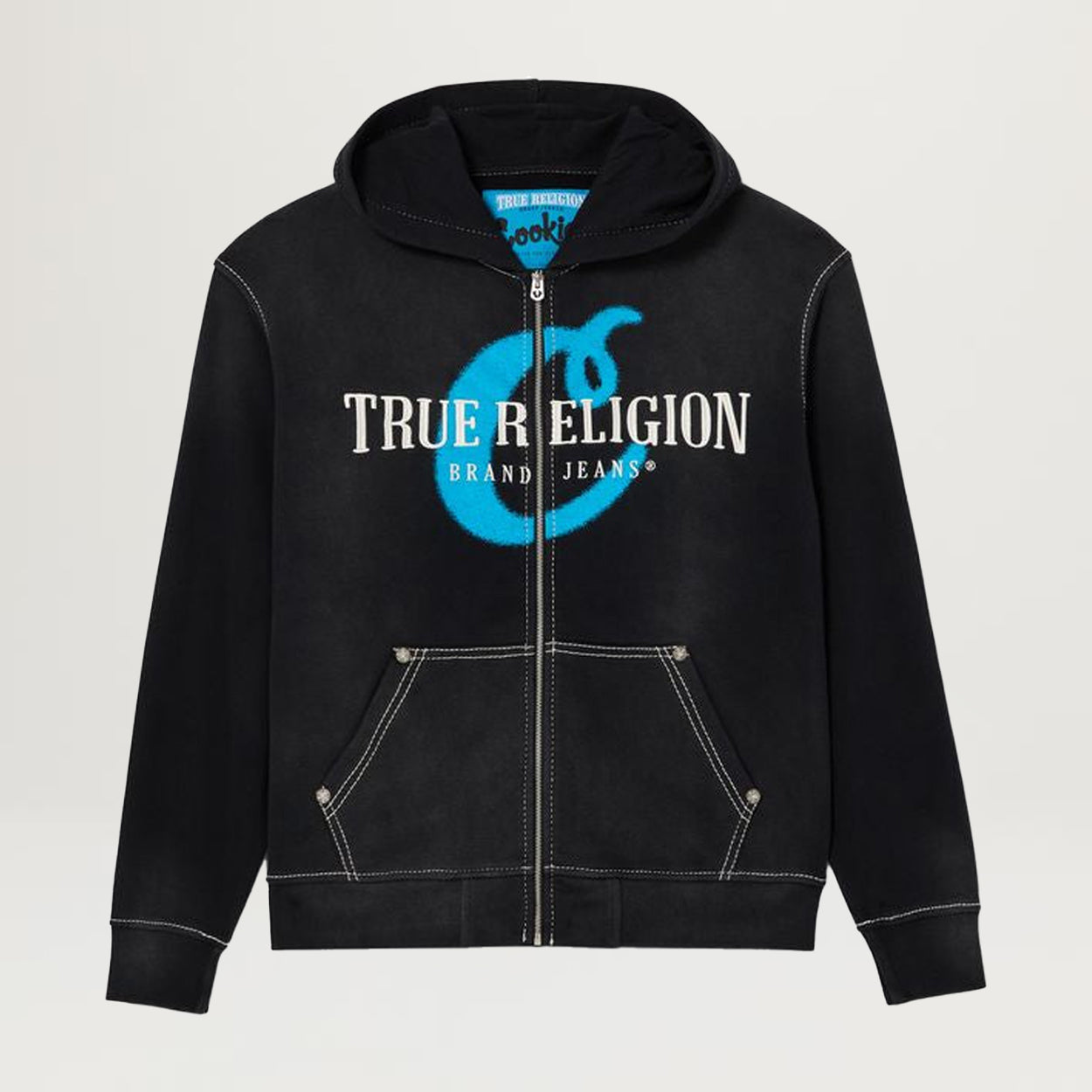Cookies SF X True Religion Zip Up Hoodie (Washed Black)