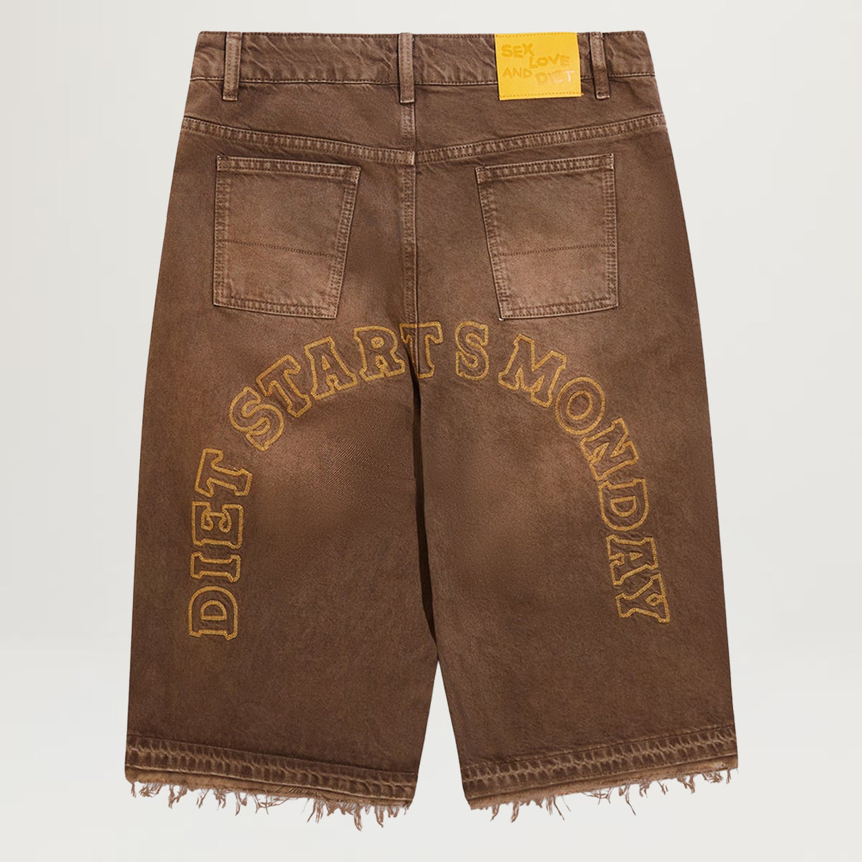 【Binary01】arc denim half pants Crossed Over High-Rise Denim Shorts | Windsor