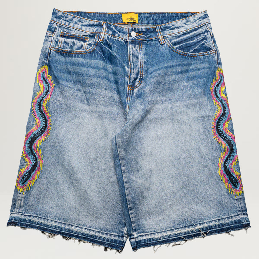 DSM Snake Denim Shorts (Washed Indigo)