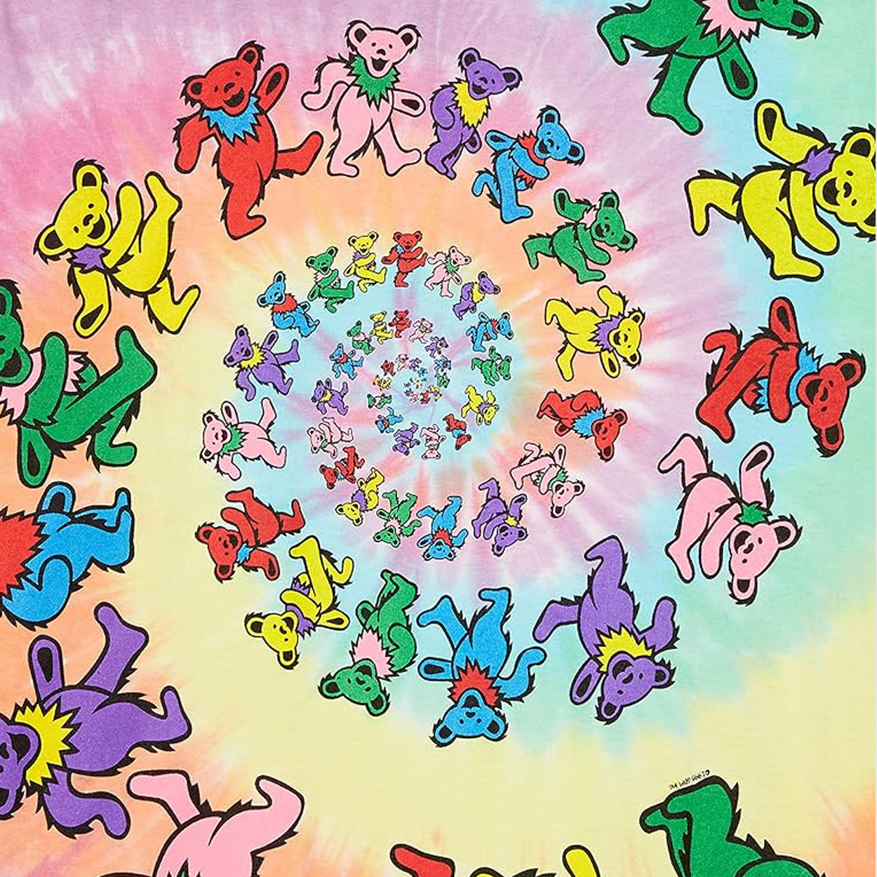 Liquid Blue Dancing Bears L/S Tee (Swirl Tie Dye)