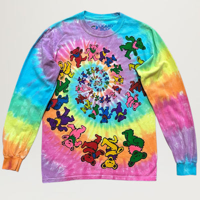 Liquid Blue Dancing Bears L/S Tee (Swirl Tie Dye)