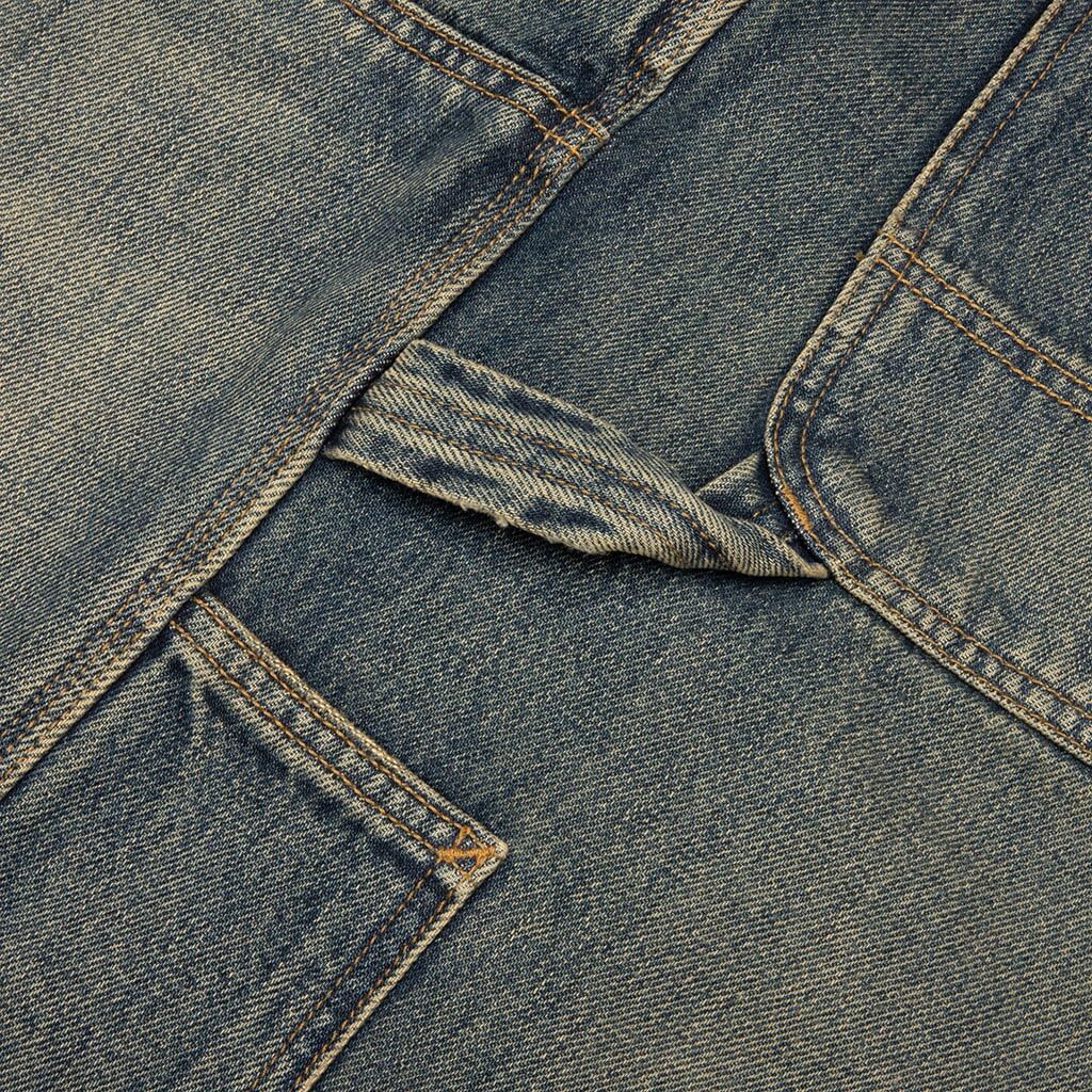 Carhartt WIP Double Knee Pant (Blue Worn Used Wash) - Size 40/32