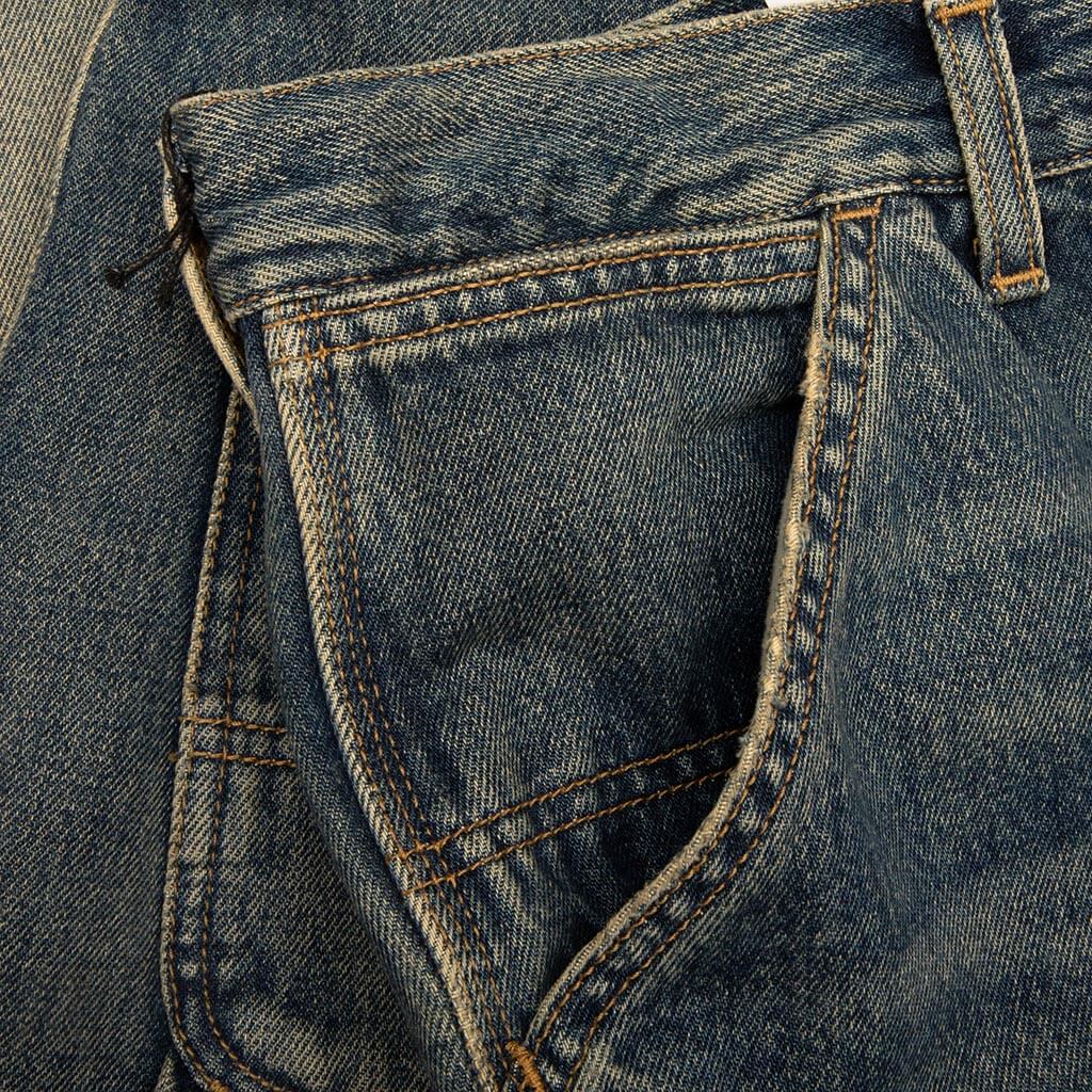 Carhartt WIP Double Knee Pant (Blue Worn Used Wash) - Size 40/32