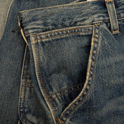 Carhartt WIP Double Knee Pant (Blue Worn Used Wash) - Size 40/32