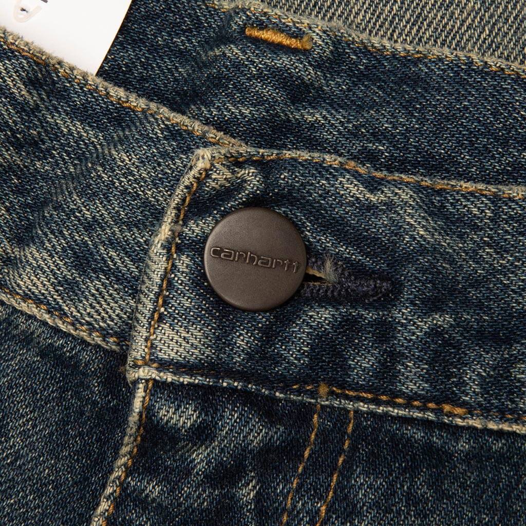 Carhartt WIP Double Knee Pant (Blue Worn Used Wash) - Size 40/32