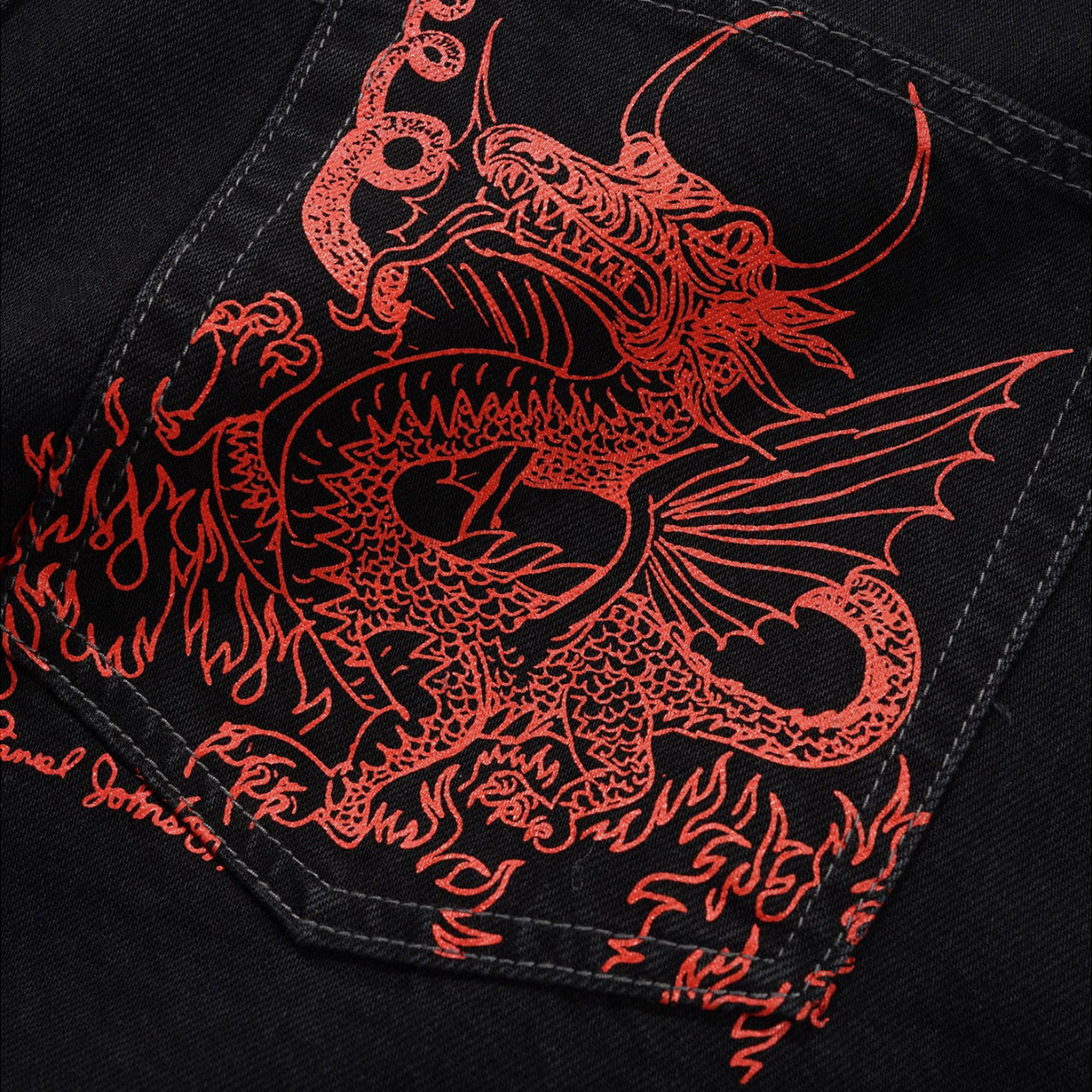 Butter Goods Dragon Denim Shorts (Washed Black)