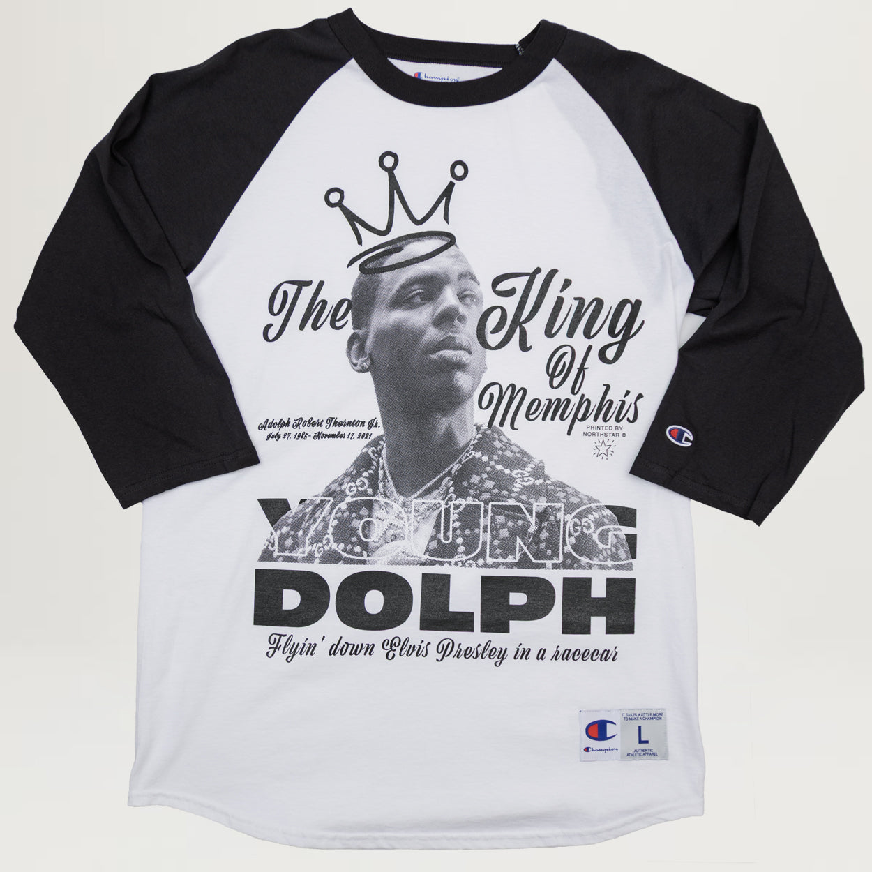 NYC King Of Memphis Raglan Tee (White/Black)