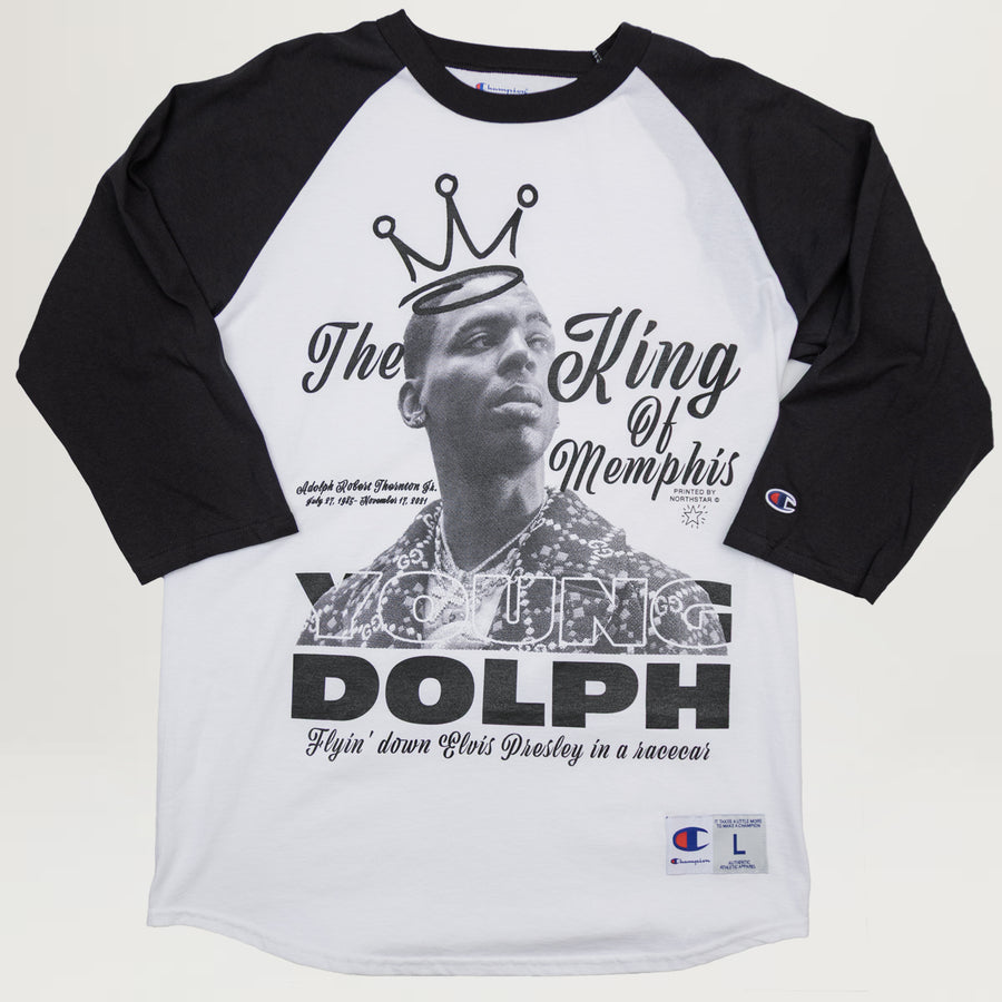 NYC King Of Memphis Raglan Tee (White/Black)